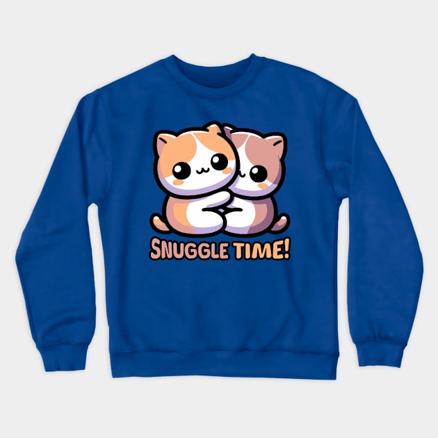 Snuggle Time!! Cute Cuddle Cats Crewneck Sweatshirt by Cute And Punny